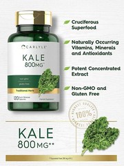 Kale Capsules | 800mg | 120 Count | Non-GMO and Gluten Free | by Carlyle