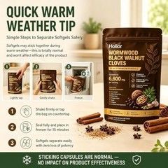 Holior 18-in-1 Black Walnut & Wormwood Herbal Blend for 240 Count (Pack of 1)