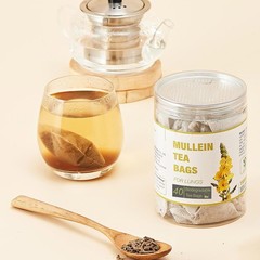 40 Bags Dried Mullein Leaf Tea for Lungs – Lung Detox Cleanse Tea for Smokers –