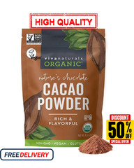 Organic Unsweetened Cacao Powder with Rich Dark Chocolate Flavor NEW