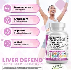 Milk Thistle NAC Chanca Piedra Beet Root Artichoke Dandelion Root – Liver Cleans