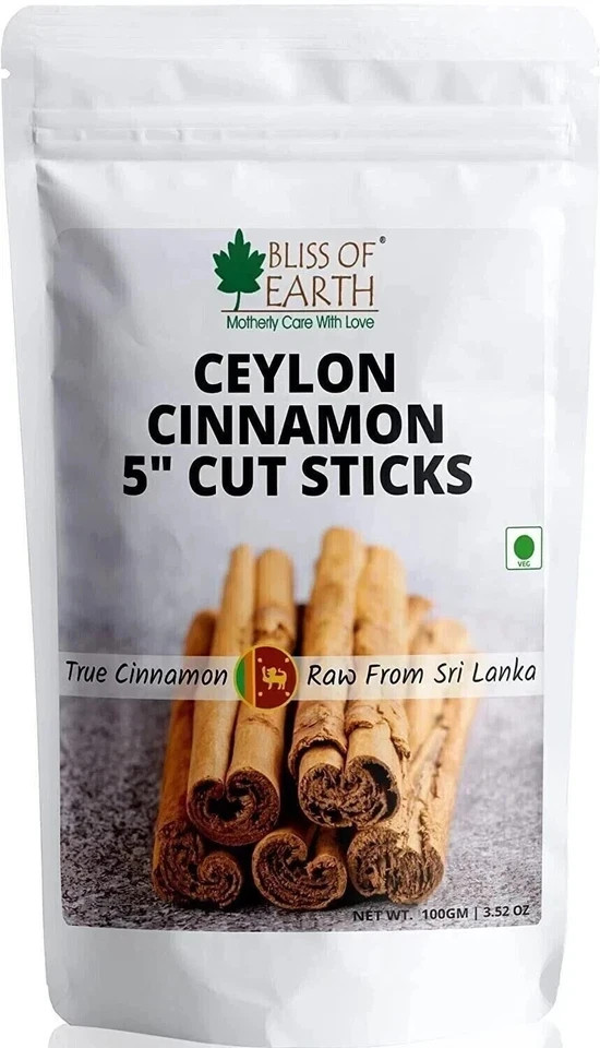 Bliss of Earth Ceylon Cinnamon 5″ Cut Sticks 100g