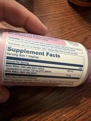 Solaray Guaranteed Potency White Willow Bark Extract, Veg Cap EXP 04/28
