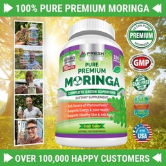 Moringa Oleifera Capsules 180 – Pure Leaf Powder – Non-GMO, Gluten-Free