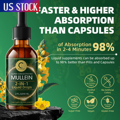 1-10x Mullein drops for Lung, Mullein Leaf Extract, Super Concentrated Tincture