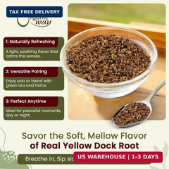 Organic Way Yellow Dock Root Cut & Sifted (Rumex crispus) Herbal Tea – European
