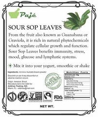 GRAVIOLA LEAF powder 16oz 1lb Guanabana SOURSOP LEAVES Cell health PAJE
