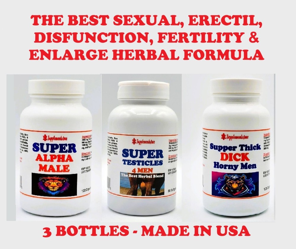 POWERFUL ORGANIC HERBS FOR SUPER ALPHA MALE – 3 BOTTLES – MADE USA