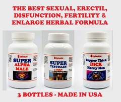 POWERFUL ORGANIC HERBS FOR SUPER ALPHA MALE – 3 BOTTLES – MADE USA