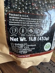 U.S. Wellness Naturals Elderberries – 1lb (Real Wild 16 Ounce (Pack of 1) G7