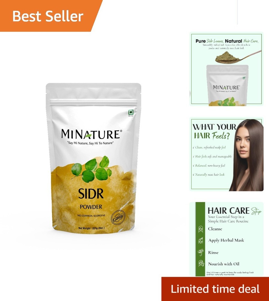 mi nature Sidr Powder, 227g (8oz, 0.5 lb) | Natural Hair Conditioner and Cleanse