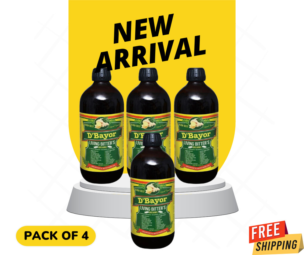 Herboganic NEW & IMPROVED D’BAYOR ORGANIC LIVING BITTERS 16oz-Pack 4