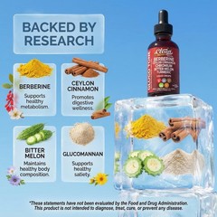 Berberine Ceylon Cinnamon Liquid Drops Bitter Melon Glucomannan Turmeric