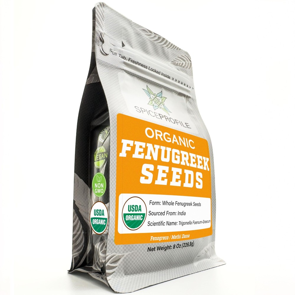 USDA Organic Fenugreek Seeds, Lab Tested for Heavy Metals, Resealable 8 oz Po…