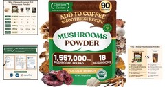 100% Fruiting Body Mushroom Powder – 90 Servings for Vitality & Clarity