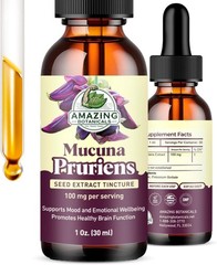 Organic Mucuna Pruriens Liquid Extract Alcohol-Free Tincture 100mg 1oz Drops