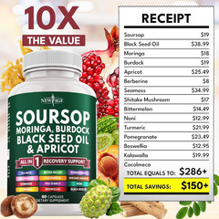 Soursop Supplement – Moringa, Sea Moss, Black Seed Oil, Berberine, Turmeric, Apr