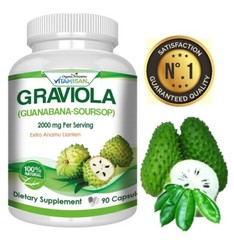 Graviola 90 capsules 100% Natural Soursop 2000 mg Guanábana Suplement leaf fruit