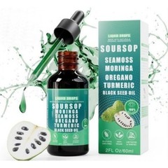 Soursop Liquid Drops 10-in-1–Sea Moss, Moringa & Turmeric for Immune & Wellness