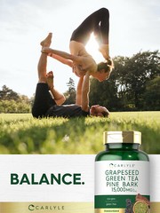 Grapeseed, Green Tea, Pine Bark Capsules | 15,000mg | 150 Count | by Carlyle