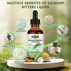 (2 Pack) 8 in 1 Graviola Soursop Leaf Extract Liquid – 1 Fl Oz (Pack of 2)