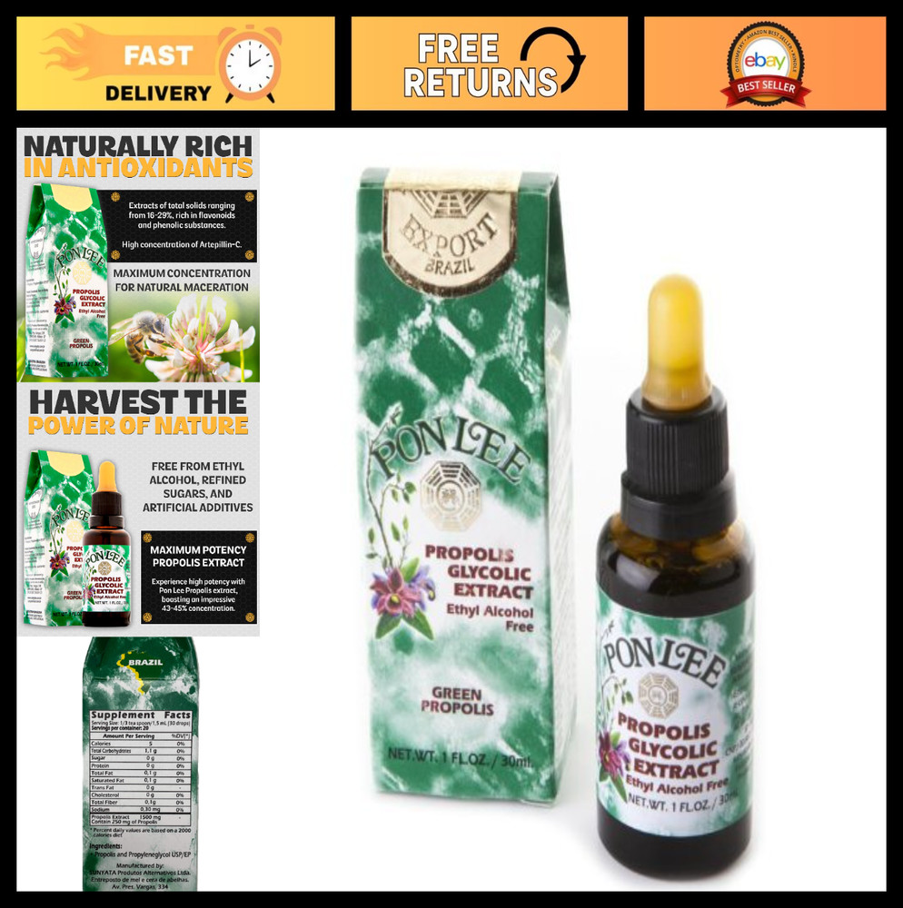 Brazil Green Bee Propolis Liquid Extract – Alcohol-Free, 30ML, Natural Health Bo