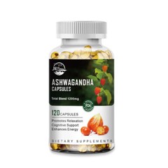 1200mg Ashwagandha Capsules – 120/240/480 Pills – Anxiety,Stress,Immune Support