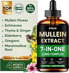 Fidus Mullein Drops 7-Herb Lung & Lymphatic Support Respiratory Detox 4 Fl Oz