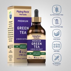 Green Tea Extract Liquid | 4 Fl Oz | Herbal Supplement | by Piping Rock
