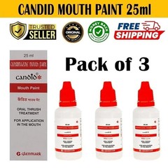 Pack of 3 Candid Mouth Paint For Oral Thrush Treatment 25 ml