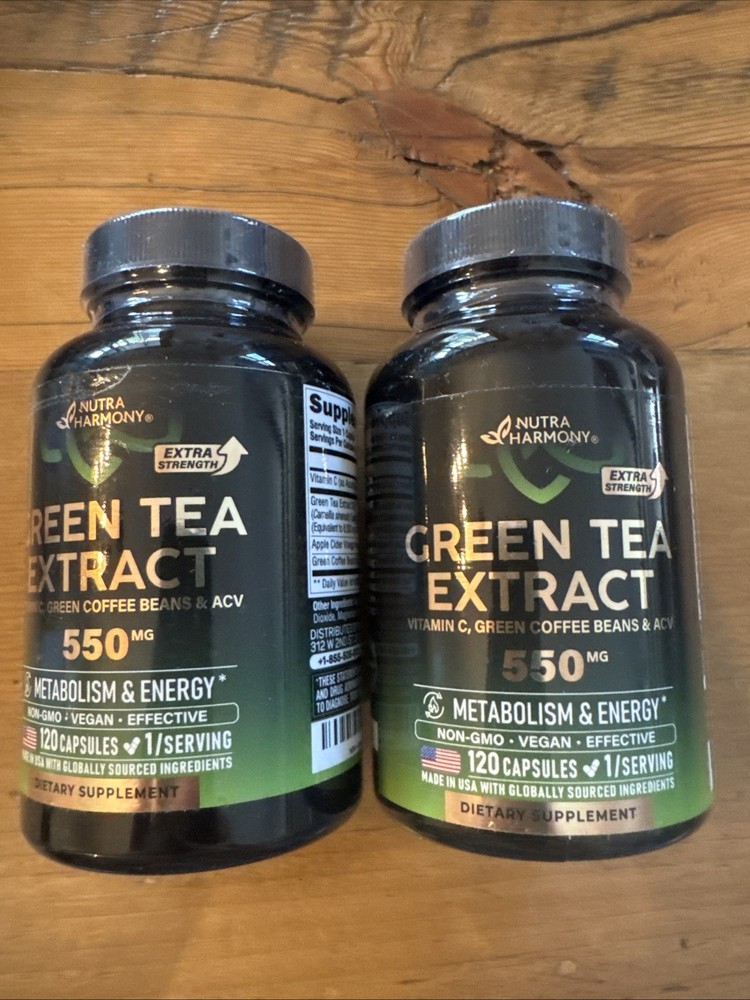 Green Tea Extract by Nutra Harmony 120 Caps X 2! Exp 4/27 Metabolism & Energy