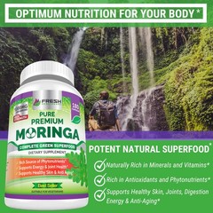 Moringa Capsules 180 Count Herbal Supplement Energy Vitality Wellness Support
