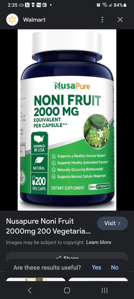 Noni Fruit 2000mg 200 Vegetarian caps Non-GMO & Gluten-Free Ships Free