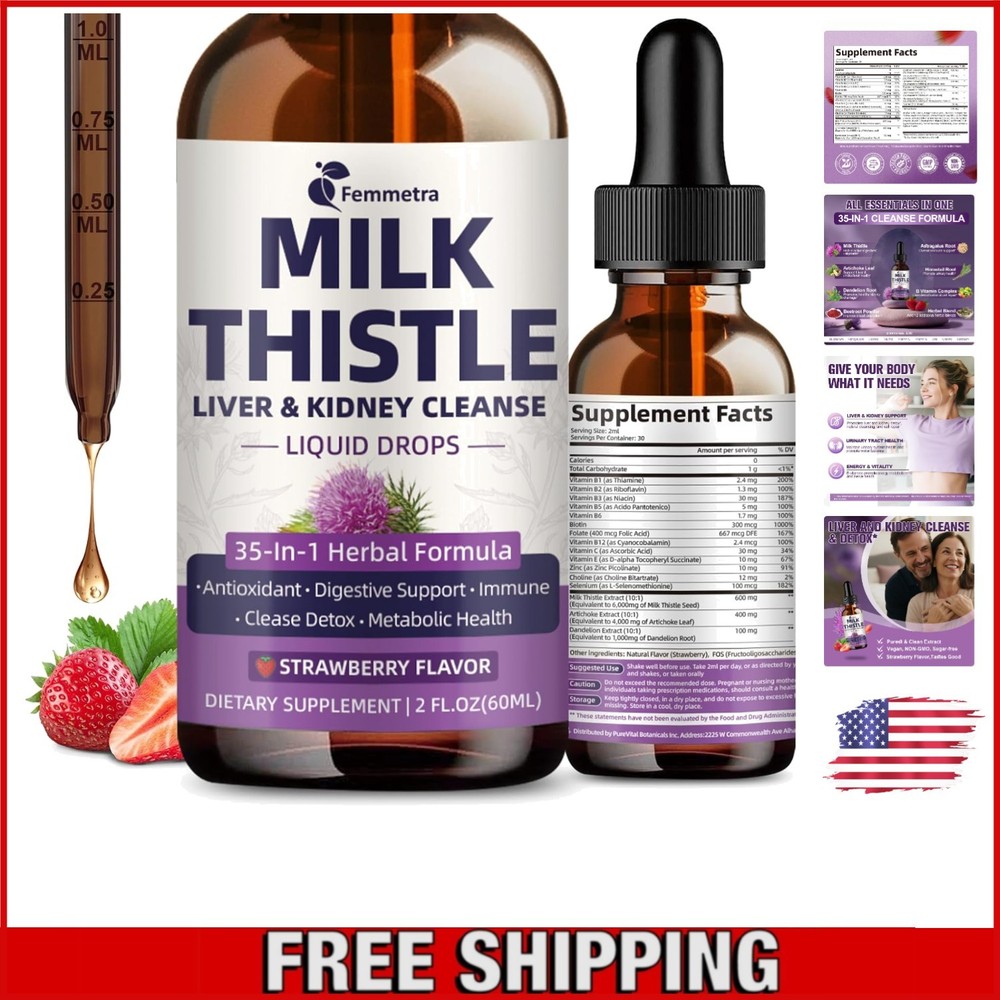 Detoxify & Repair with Milk Thistle Drops – High Bioavailability 2 FL OZ Formula
