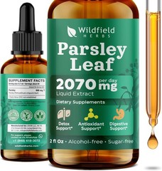 WILDFIELD HERBS 2 Oz Parsley Herb Extract Drops 2100mg + BONUS BOTTLE