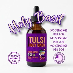 Tulsi Holy Basil Extract – Tulsi Tincture – Liquid Drops – Drink Mix – DXL – USA