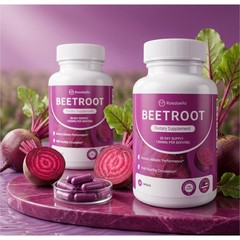 Rosabella Organic Beet Root 60 Capsules Natural Energy.Boost Blood Pressure 2PCS
