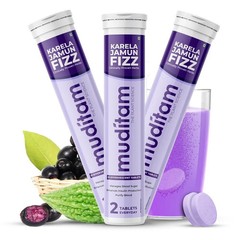 Muditam Ayurved Jamun Fizz | 120 Effervescent Tablet 2 Months Pack Balance Sugar
