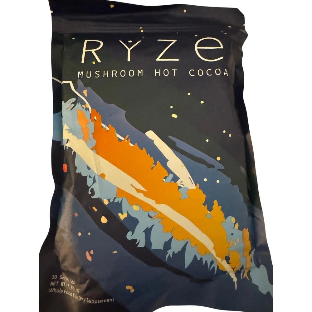 RYZE Mushroom Hot Cocoa Superfood Drink Mix Dietary Supplement 7.85 Oz New NIB