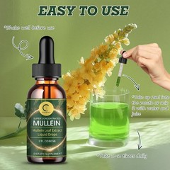 Mullein Drops for Lungs–Mullein Leaf Extract with Chlorophyll Liquid 60ml