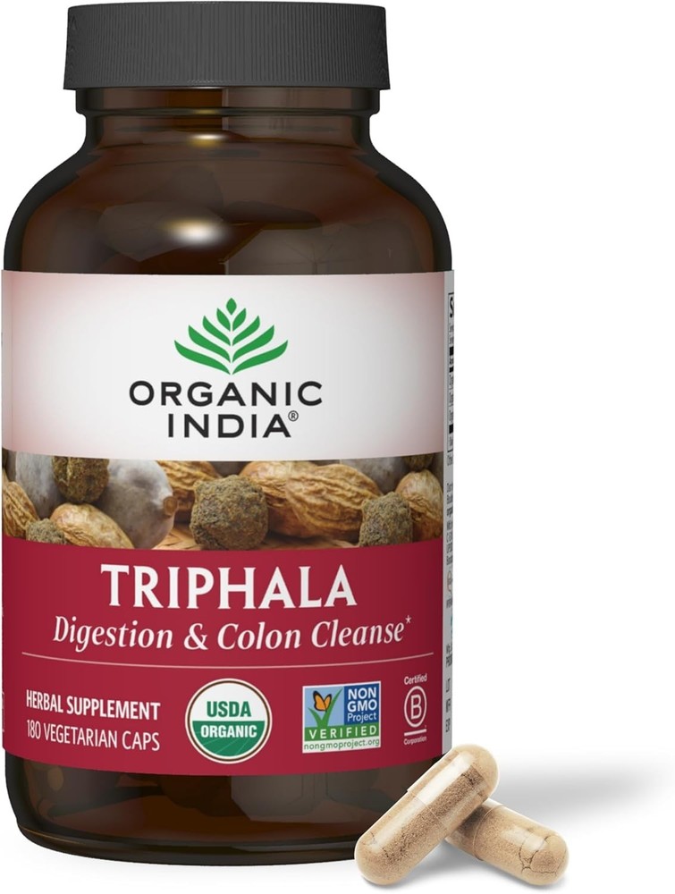 ORGANIC INDIA Triphala 180 Capsules Organic – Herbal Supplement with Amla