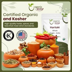 Organic Haritaki Whole – Chebulic Myrobalan, Vegan, Non-GMO, Gluten-Free, 16 oz