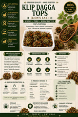 Klip Dagga Tops Lion’s Ear | Leonotis nepetifolia | Premium Whole Herbal Tops