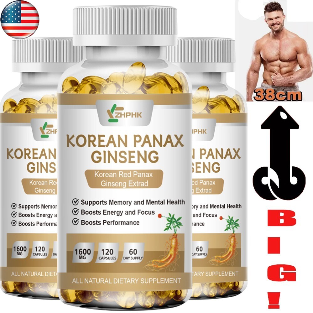 Korean Red Ginseng Extract -Men’s Energy,Endurance,Testosterone Booster 360 Caps