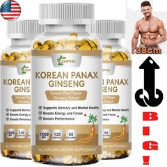 Korean Red Panax Ginseng 360 Capsules – 1600mg Extra Strength NON-GMO No Fillers