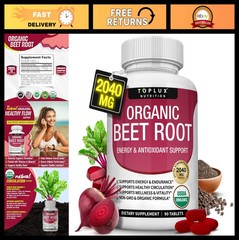 3PCS Beet Root Capsules 2040 Mg Organic Beetroot Powder Extract + Black Pepper