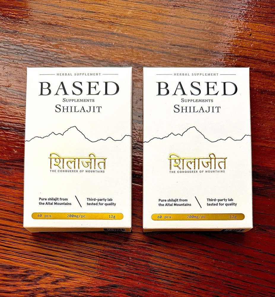 BASED Supplements SHILAJIT – 60 Resin pieces – Cleanest on the market – 2 Pack
