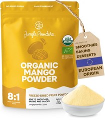 Organic Mango Powder 5oz – Non-GMO, Vegan, Freeze-Dried Fruit for Baking & Smoot