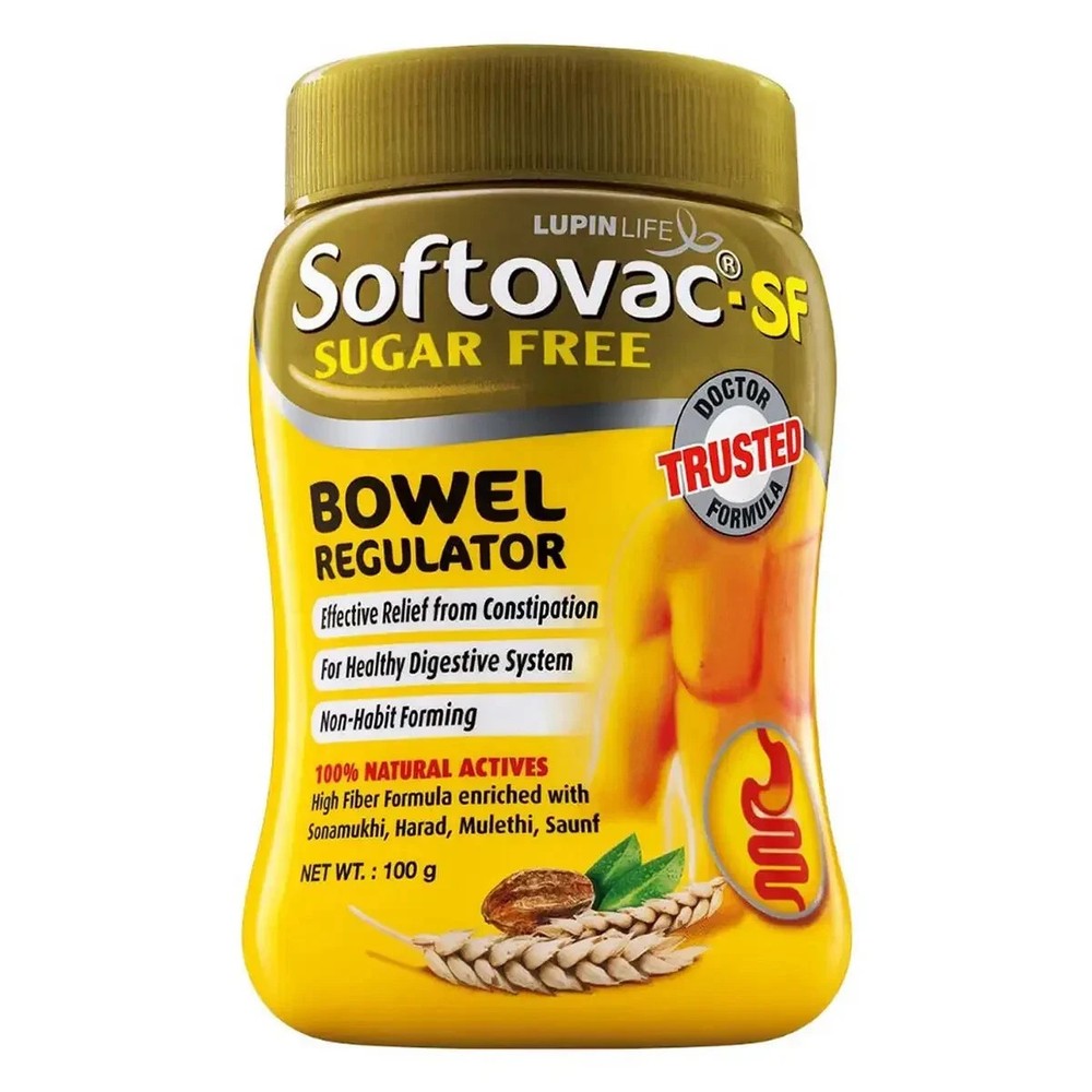 Softovac Suagr Free Bowel Regulator for Constipation Digestive Health 100g