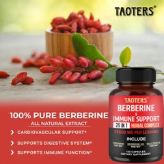 Berberine Capsules For Immune Support, 25-in-1 Herbal Complex